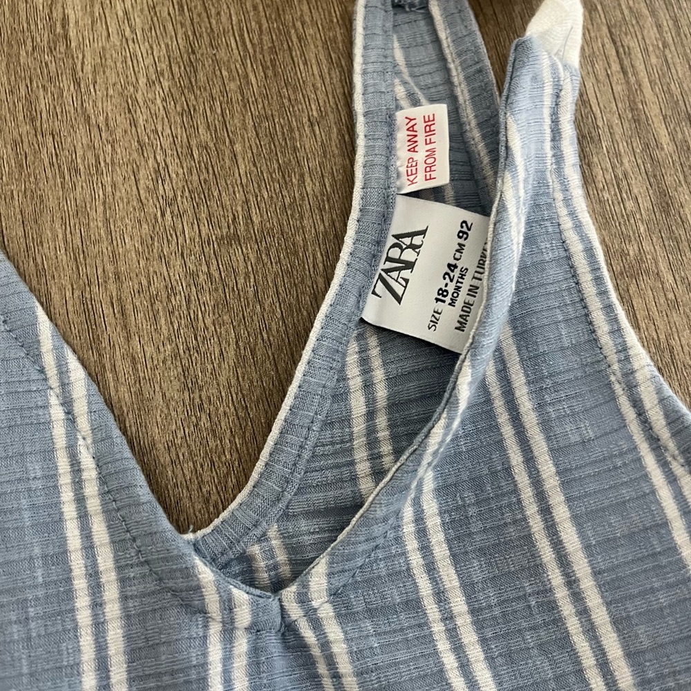 Zara Chic Blue and White Striped Kids Dress - Picture 6 of 7